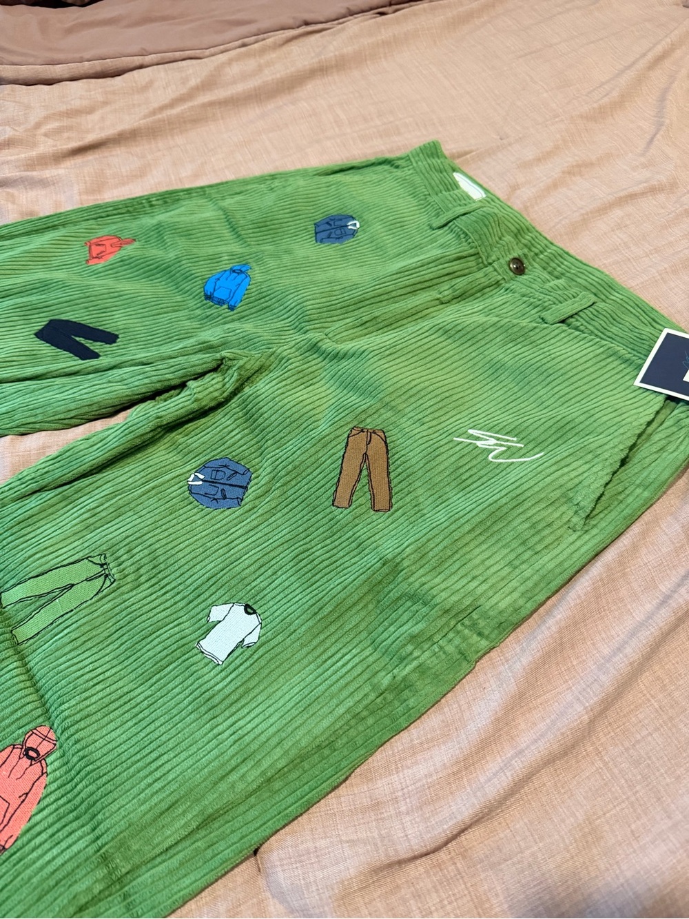 Gap x Sean Wotherspoon Green Embroidered Corduroy Pants